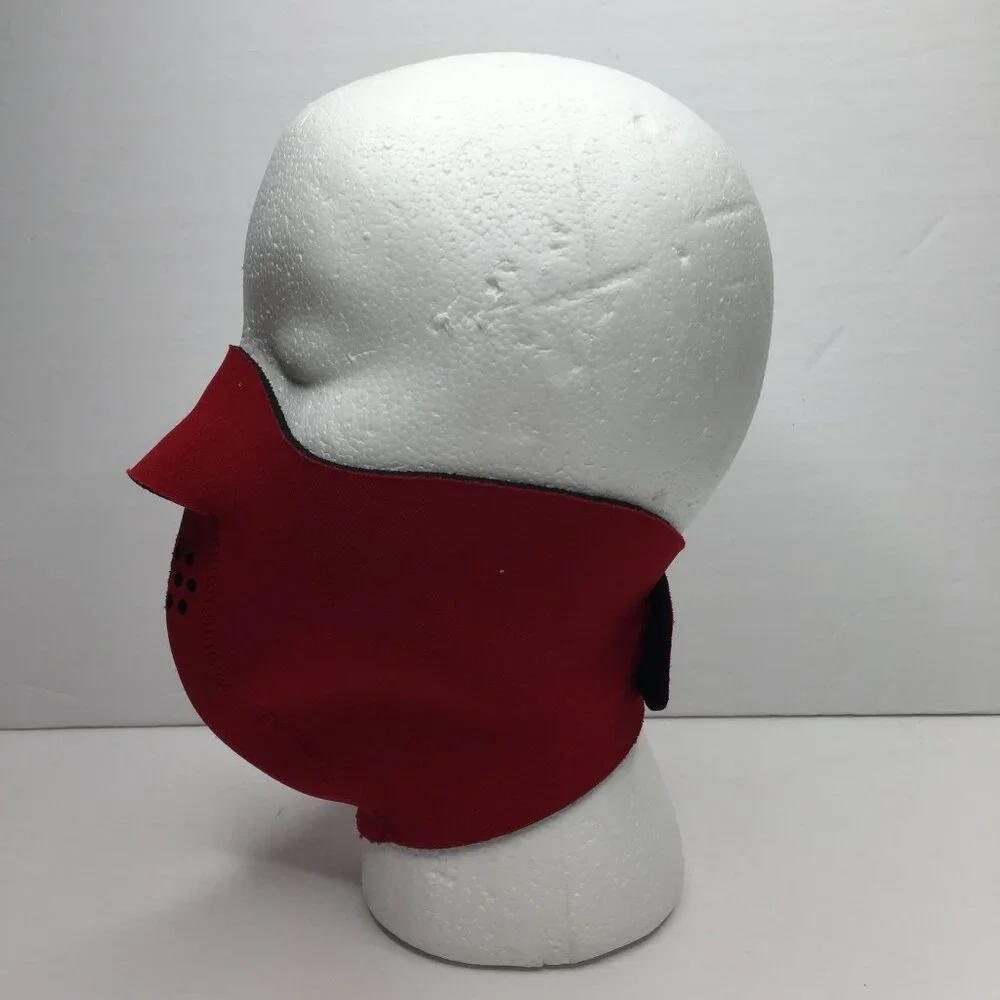 Vintage 80s Adult Red Neoprene Ski Face Mask Snowboard Snow Size Medium